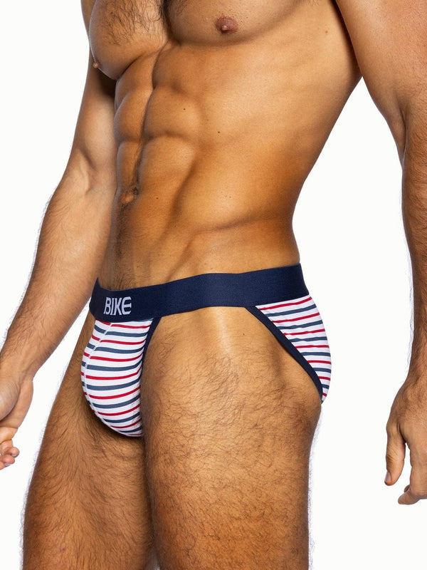 BIKE Stretch Cotton Jock Brief - Sailor Stripe