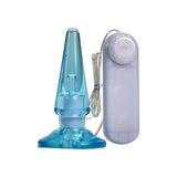 B Yours Basic Pleaser Remote-Control Blue 4.25-Inch Vibrating Anal Plug