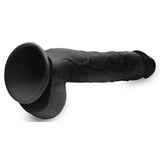 Long Logan 10" Dildo With Balls - Black