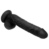 Long Logan 10" Dildo With Balls - Black