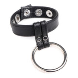 LEATHER AND STEEL COCK AND BALL RING BLACK BY STRICT LEATHER