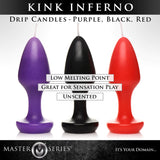 Kink Inferno Drip Candles - Black, Purple, Red