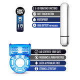 Stay Hard Bull Ring 3-In-1 Blue 10-Function Vibrating Penis Ring