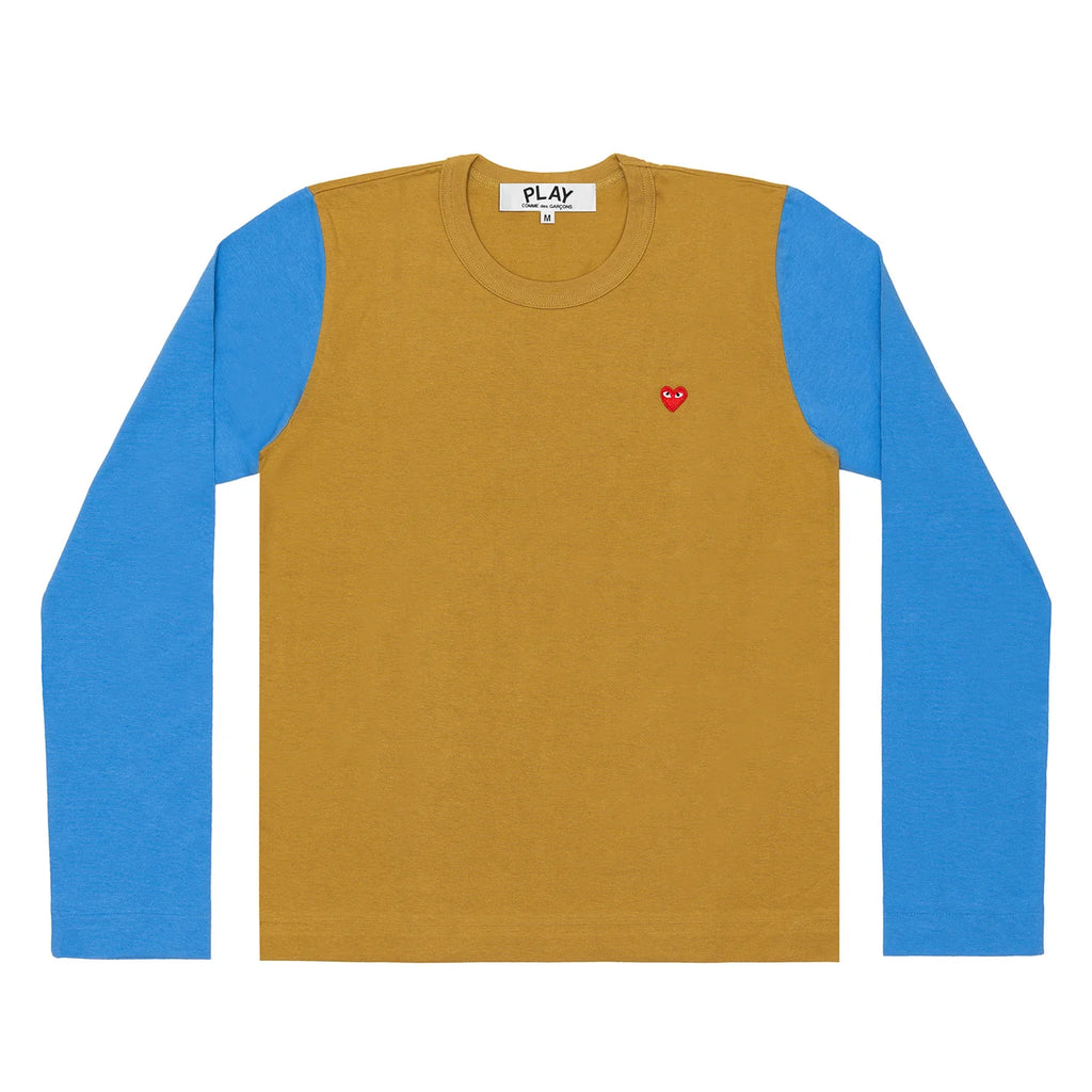 COMME des GARÇONS Play Bi-color T-shirt Yellow/ Blue