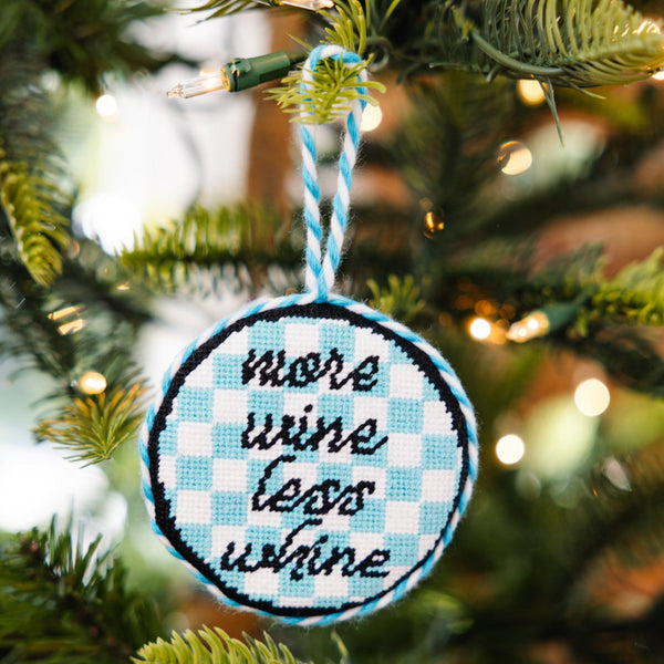 More Wine Needlepoint Ornament