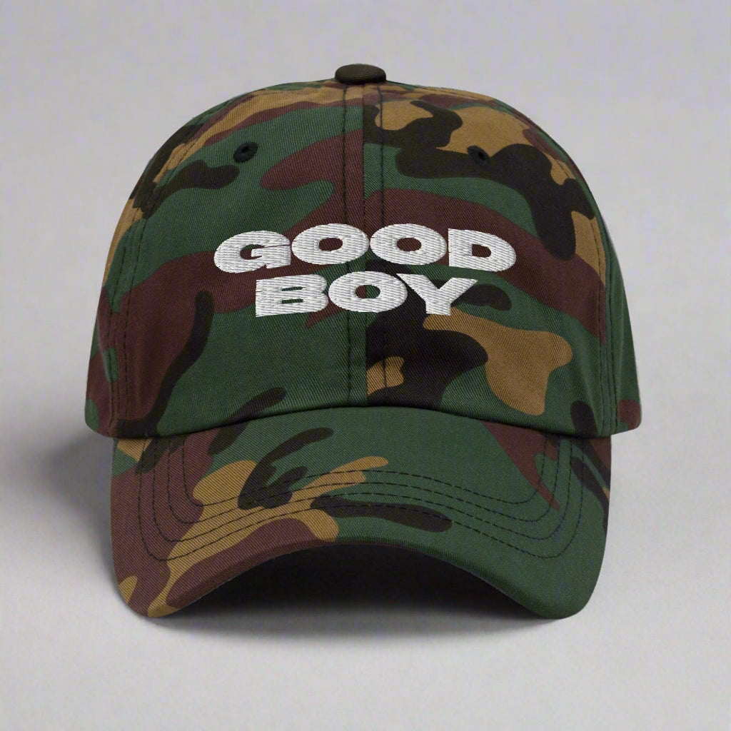 Good Boy Dad Hat by YES HOMO - Green Camo