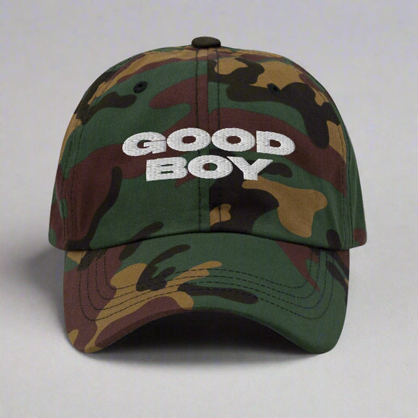 Good Boy Dad Hat by YES HOMO - Green Camo