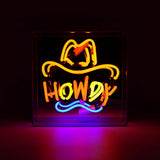 'howdy' Glass Neon Sign