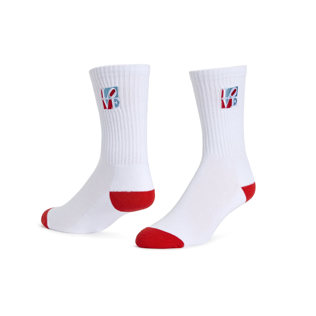 Robert Indiana Love Crew Socks - White