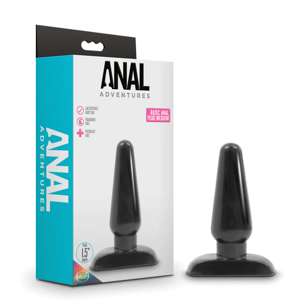 Anal Adventures Basic Black 4.75-Inch Anal Plug