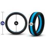 Performance Pro: Blue & Black Penis Ring