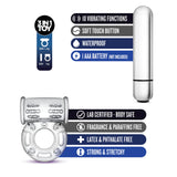 Stay Hard Bull Ring 3-In-1 Clear 10-Function Vibrating Penis Ring