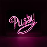 'pussy' Acrylic Box Pink Neon Sign