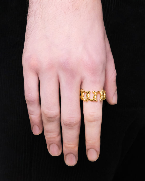 KISKA LAB CURB ALBERT GOLD RING