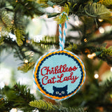 Childless Cat Lady Needlepoint Ornament