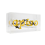 'apéro' Acrylic Box Yellow Neon Light