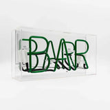 'bar' Glass Neon Sign - Green or pink