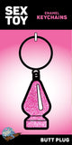 Pink Glitter Butt Plug Keychain