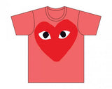 COMME des GARÇONS PLAY LARGE RED HEART T-SHIRT PINK