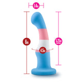 Avant Pride True Blue P2 Artisan 6 Inch Curved P-Spot / G-Spot Dildo with Suction Cup