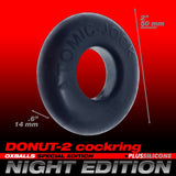 Oxballs Atomic Jock Do-Nut-2 Fatty Silicone Plus+ Cock Ring - Night Edition