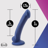 Avant Ergo Mini Indigo D10 Artisan 7 Inch Thin Dildo with Suction Cup Base