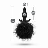 Anal Adventures Platinum Rabbit Tail Black 6.75-Inch Anal Plug