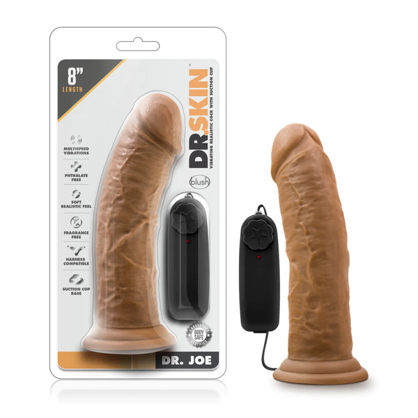 Dr. Skin Dr. Joe Realistic Mocha 8-Inch Long  Vibrating Dildo
