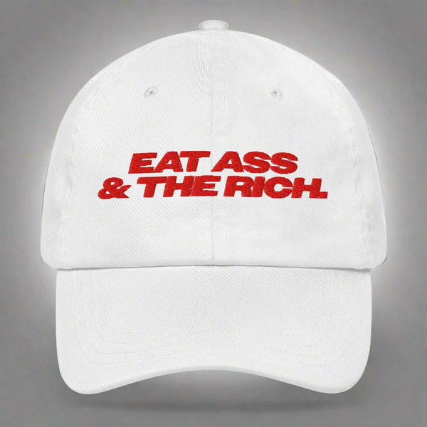 Eat Ass & the Rich Dad Hat by YES HOMO in White