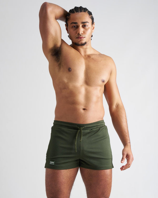 TEAMM8 S.S.C. Fraternity Mesh 3" Short - Forest Green