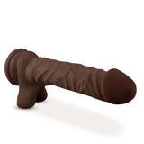 Dr. Skin Plus Posable Dildo with Balls 9in - Chocolate