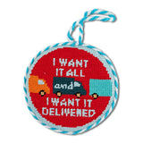 Delivered Needlepoint Ornament