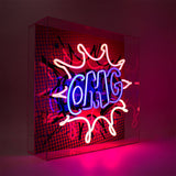 'omg' Large Glass Neon Box Sign