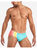 TEAMM8 Grid Square Cut Swim Brief - Bondi Stripes