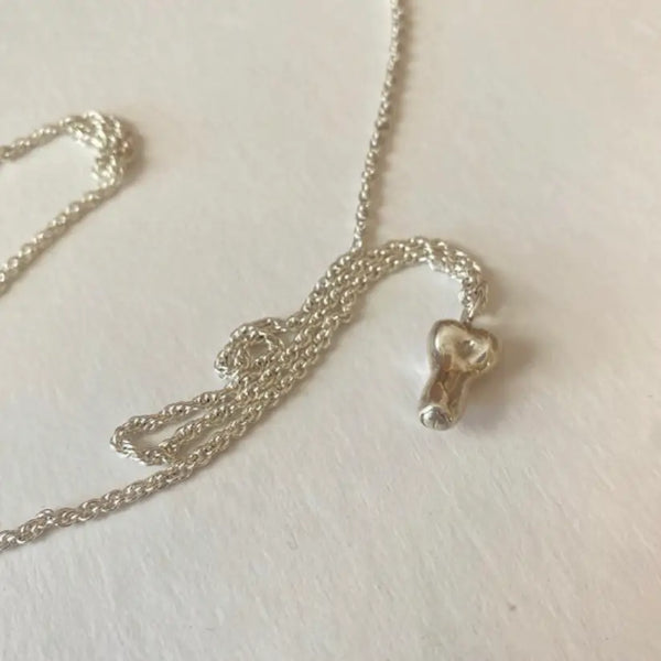 Small Uncut Penis Charm Necklace Silver by Gilty Boy
