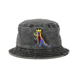 Jean-Michel Basquiat Pez Dispenser Embroidered Denim Bucket Hat