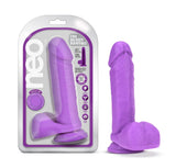 Neo Realistic Neon Purple 8-Inch Long Dildo