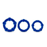 Stay Hard Blue Beaded Penis Rings 3-Sizes