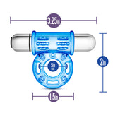 Stay Hard Bull Ring 3-In-1 Blue 10-Function Vibrating Penis Ring