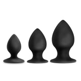 Anal Adventures Platinum Stout Kit Black Anal Plug
