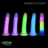 7 Inch Glow-In-The-Dark Rainbow Silicone Dildo