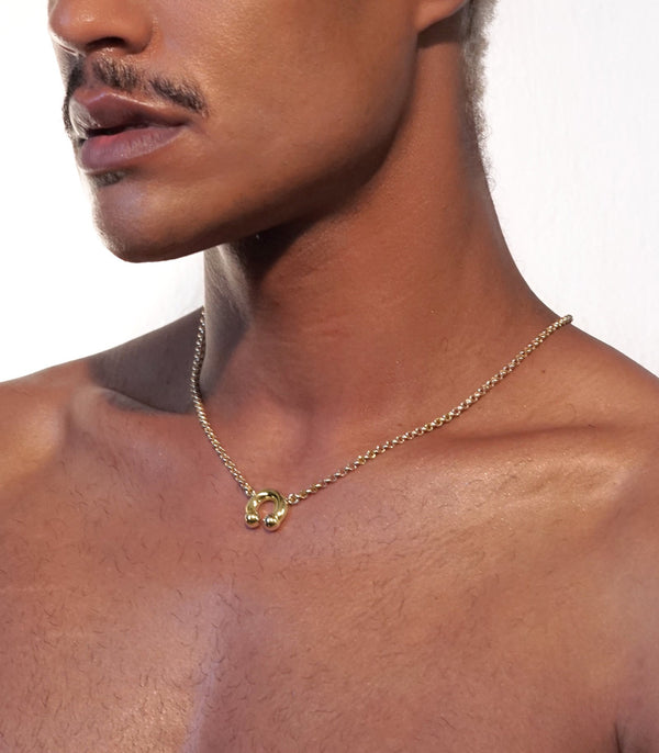 KISKA LAB PRINCE ALBERT GOLD NECKLACE