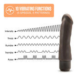 Dr. Skin Silicone Brown 7.75-Inch Long Vibrating Dildo