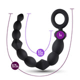 Anal Adventures Platinum Beginner Black 9.75-Inch Anal Beads