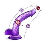 B Yours Sweet N' Hard 7 Realistic Curved Purple 8.5-Inch Long Dildo