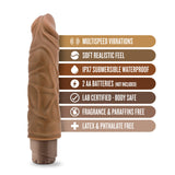 Dr. Skin Cock Vibe 10 Realistic Mocha 8.8-Inch Long Vibrating Dildo