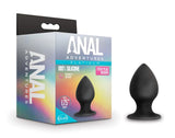 Anal Adventures Platinum Stout Black 3-Inch Anal Plug With Suction Cup Base