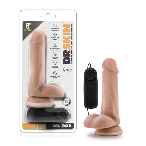 Dr. Skin Dr. Rob Realistic Vanilla 6.5-Inch Vibrating Dildo