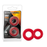 Stay Hard Red Donut Penis Rings 2-Pack