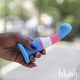 Avant Pride True Blue P2 Artisan 6 Inch Curved P-Spot / G-Spot Dildo with Suction Cup